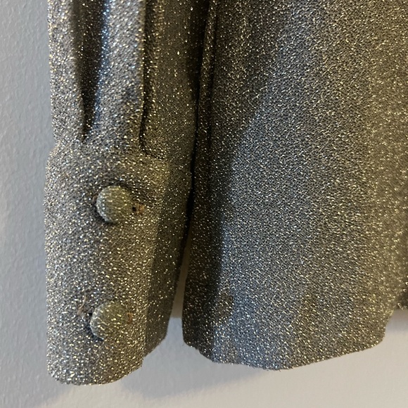 Fred Rothschild Silver Sparkle 70’s Blouse and Pant Set, Size 8 - Picture 2 of 10